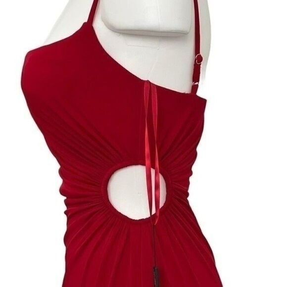 La Femme Red Side Cutout Gown Style 30439 NWT - Picture 6 of 12